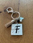 Handmade Pale Blue Alphabet Keychain / Initial LETTER F-Free Shipping — photo 3