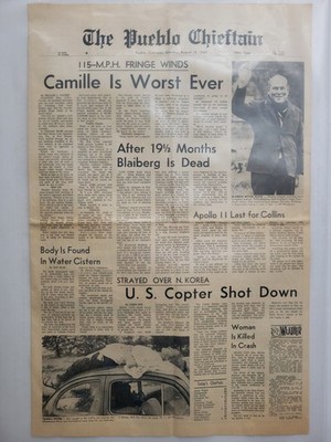 1969 Aug 18: Pueblo Chieftain - Hurricane Camille, US Copter Shot Down N. Korea