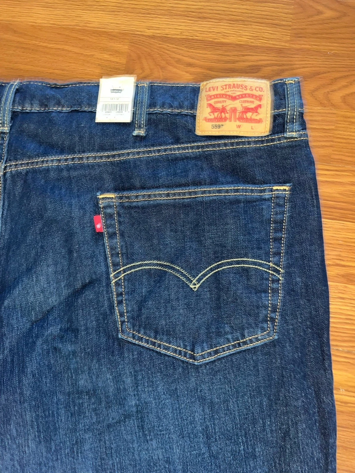 Levis 559 Relaxed Straight Jeans Mens 54x32 Big & Tall Dark Wash Blue Denim NWT