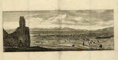 Antique Print-Topography-View of the city of Shiraz in Iran-De Bruyn-1711