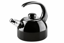 Riess Flötenkessel 2l schwarz Emaille Wasserkessel Induktion 18cm