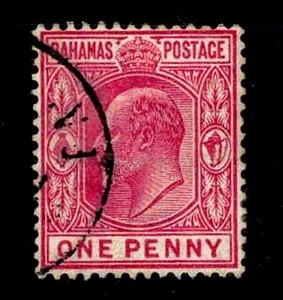 Bahamas Scott #37 Used 1 Penny Carmine Rose 1902 King Edward VII