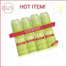 Ban Roll-On Regular Deodorant, 3.5 Ounce Pack of 4 