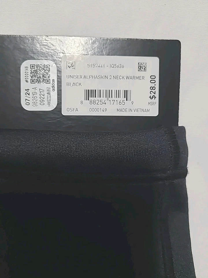 Unisex Onesize Black Adidas Cold Ready Alphaskin 2 Neck Warmer 982619-A - Image 4 of 4