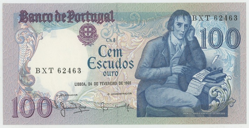 Portugal 100 Escudos 24 February 1981, AU / UNC, P-178b 