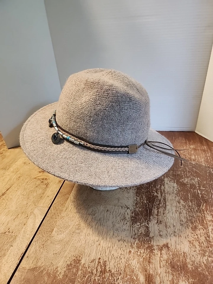 Chapéu Panamá Feminino Wool Altar'd State Aba Larga Tamanho Único Cinza 100% Lã - Imagem 3 de 4