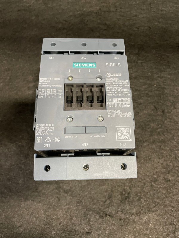 Siemens 3RT1054-1AF36 Contactor S6 115A 110-127Vuc 3P Bx Term
