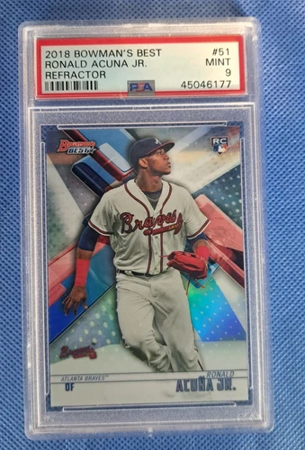 2018 Bowman's Best Refractor Ronald Acuna Jr. Braves Rookie PSA 9 MINT