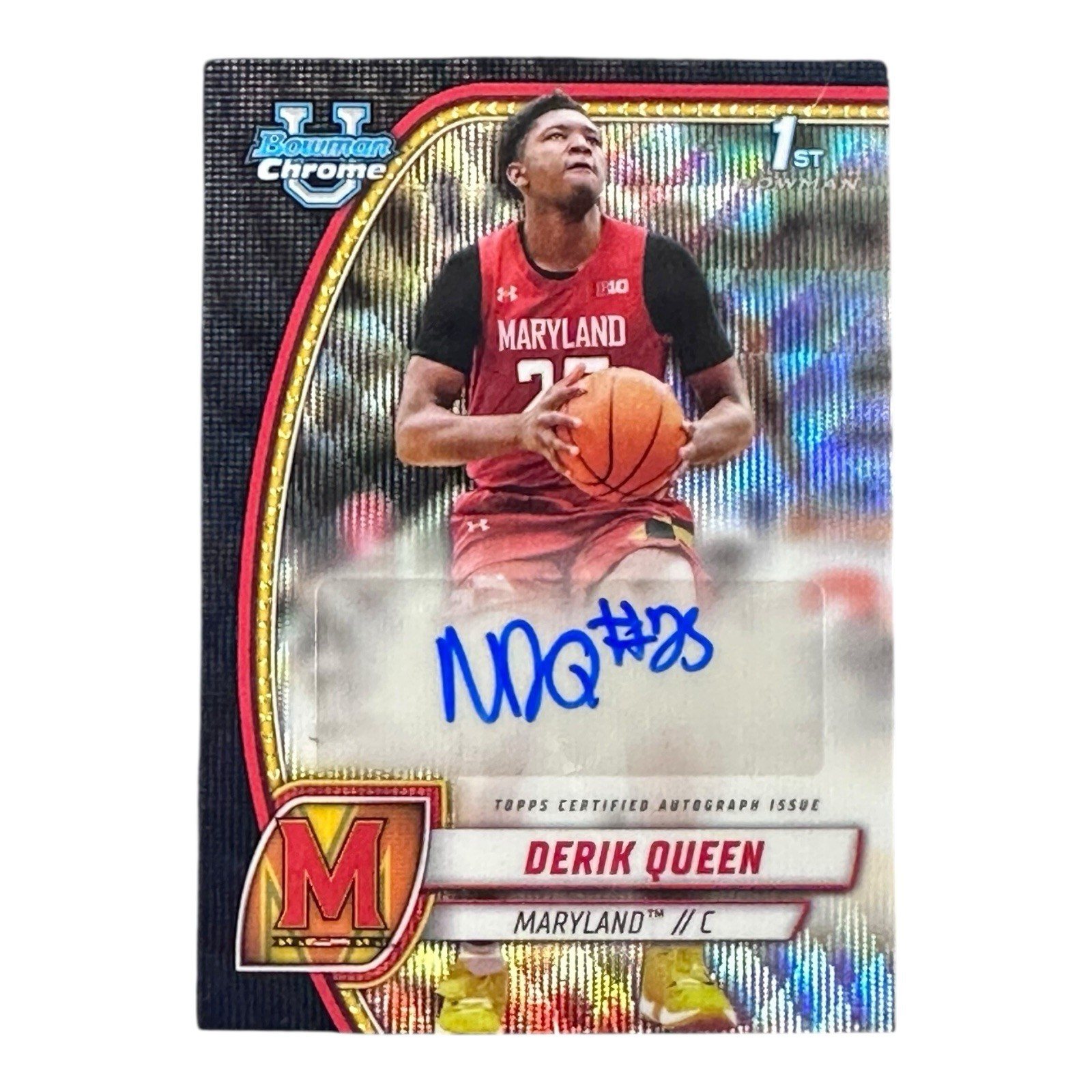 2024-25 Bowman U Chrome #19 Derik Queen  Black Wave Autograph 1st Bowman