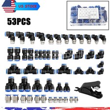 53 Pcs Quick Connect Air Hose Fittings Kit 1/8" 1/4" 3/8" 1/2" Air Line Quick US