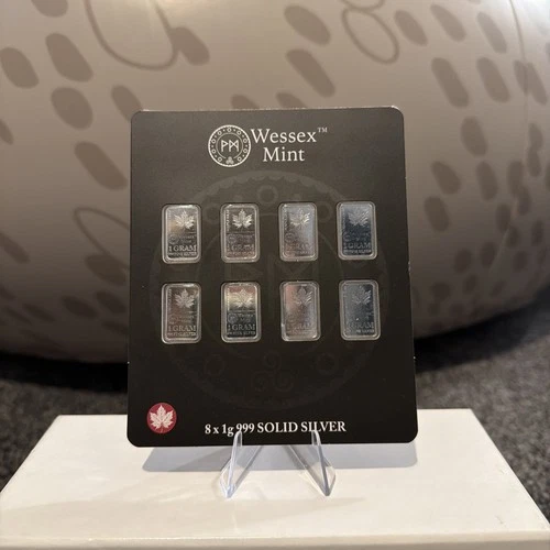 8g Silver 999 - Wessex Mint Maple Leaf  🍁 8 x 1g Solid Silver Bars
