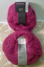 Bernat New Kid Mohair/Wool Yarn Lot of 2 Raspberry 12223 Bulky Vintage