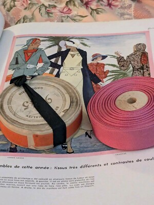 Antique Ribbon Trim Petersham Grosgrain Millinery Sewing NOS Lingerie Raspberry