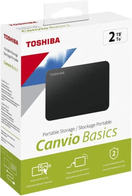 Toshiba 2TB Canvio Hard Disk Esterno Portatile USB 3.2. Gen 1 HDTB520EK3AA
