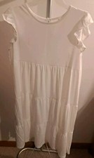 Womens White Dress Sleeveless Size Large L