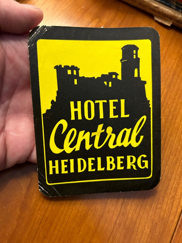 Hotel Central Heidelberg antica etichetta per bagagli Germania - Foto 4 di 4