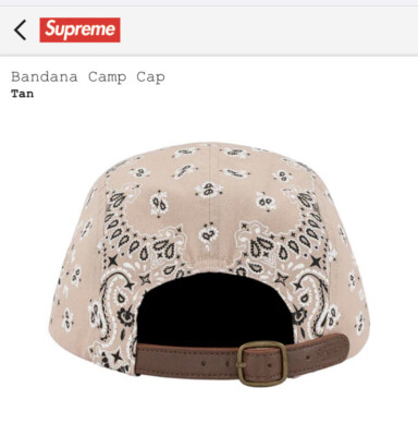 Supreme Bandana Camp Cap シュプリーム バンダナ　tan Supreme Bandana Camp Cap Hat SOLD OUT Tan CONFIRMED 🔥✓ | eBay
