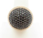 Onyx Cluster Ring Size 8 Milor Sterling Silver Vermeil Round Black