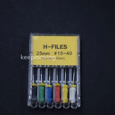 100 Packs Dental Endo Stainless Steel Root Canal Hand Use H File 25mm #15-#40