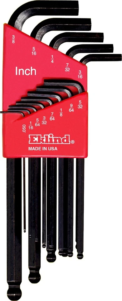 Eklind Ball End Hex Wrench Key Set 22pc Black Finish Metric SAE USA Inch 13222 - Image 3 of 4
