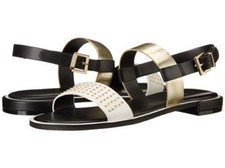 Kenneth Cole New York Women's Nadia 3 Sandals 1125,1126 White/Gold Size 8M