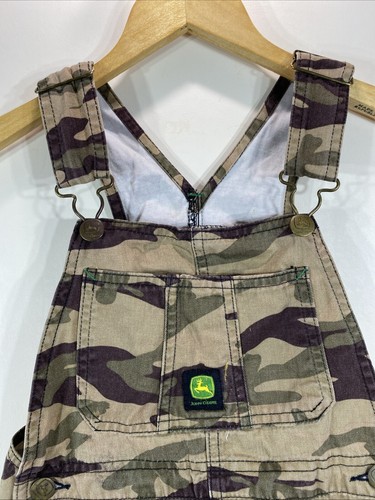 John Deere Kids Camo Work/Play Overalls Size 6 Regular 17” Inseam - Picture 2 of 9