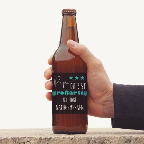 Flaschenetikett Bierflasche Vatertag Geschenk Papa du bist großartig Bierflasche - Bild 5 von 5
