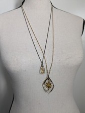 Anton Heunis Gold Silver Tone Chains Star And Butterfly Lucite Pendants Necklace