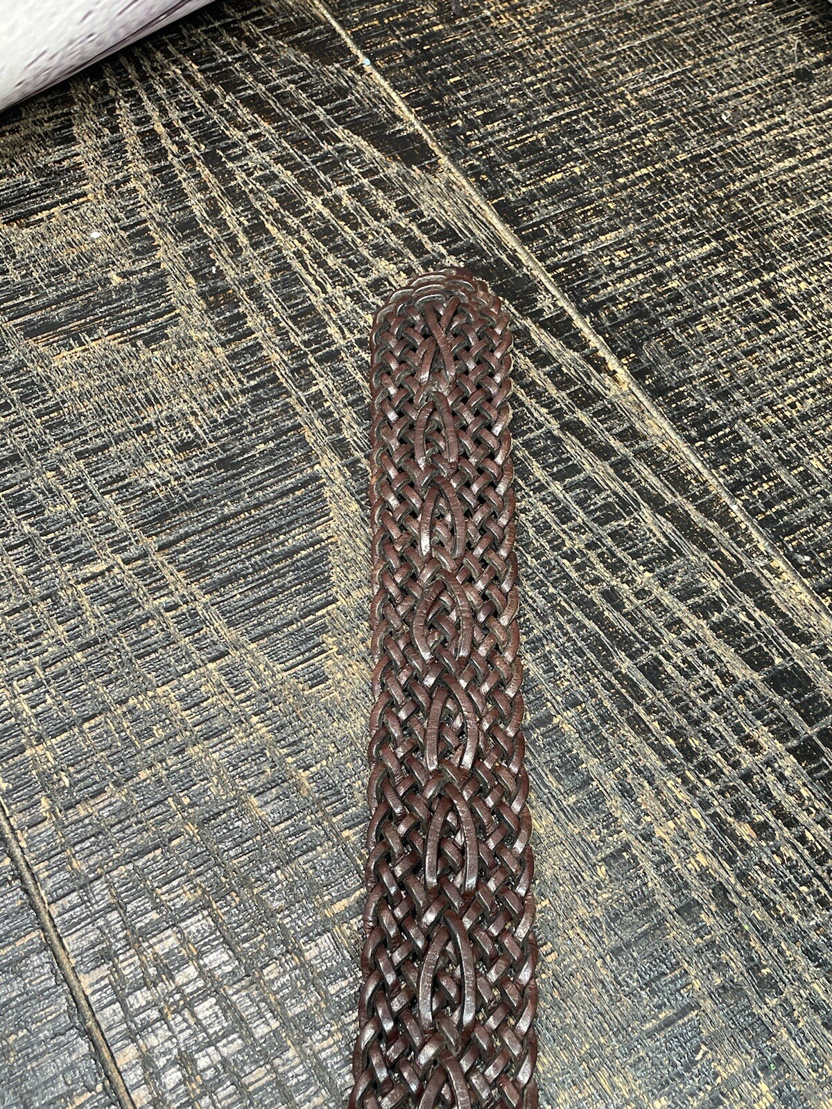 Genuine vintage COACH brown leather braided belt siz… Gem