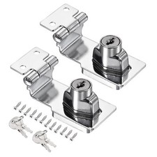 2pcs 3 Inch Keyed Alike Hasp Lock 90 Degree Chrome Plated Twist Knob