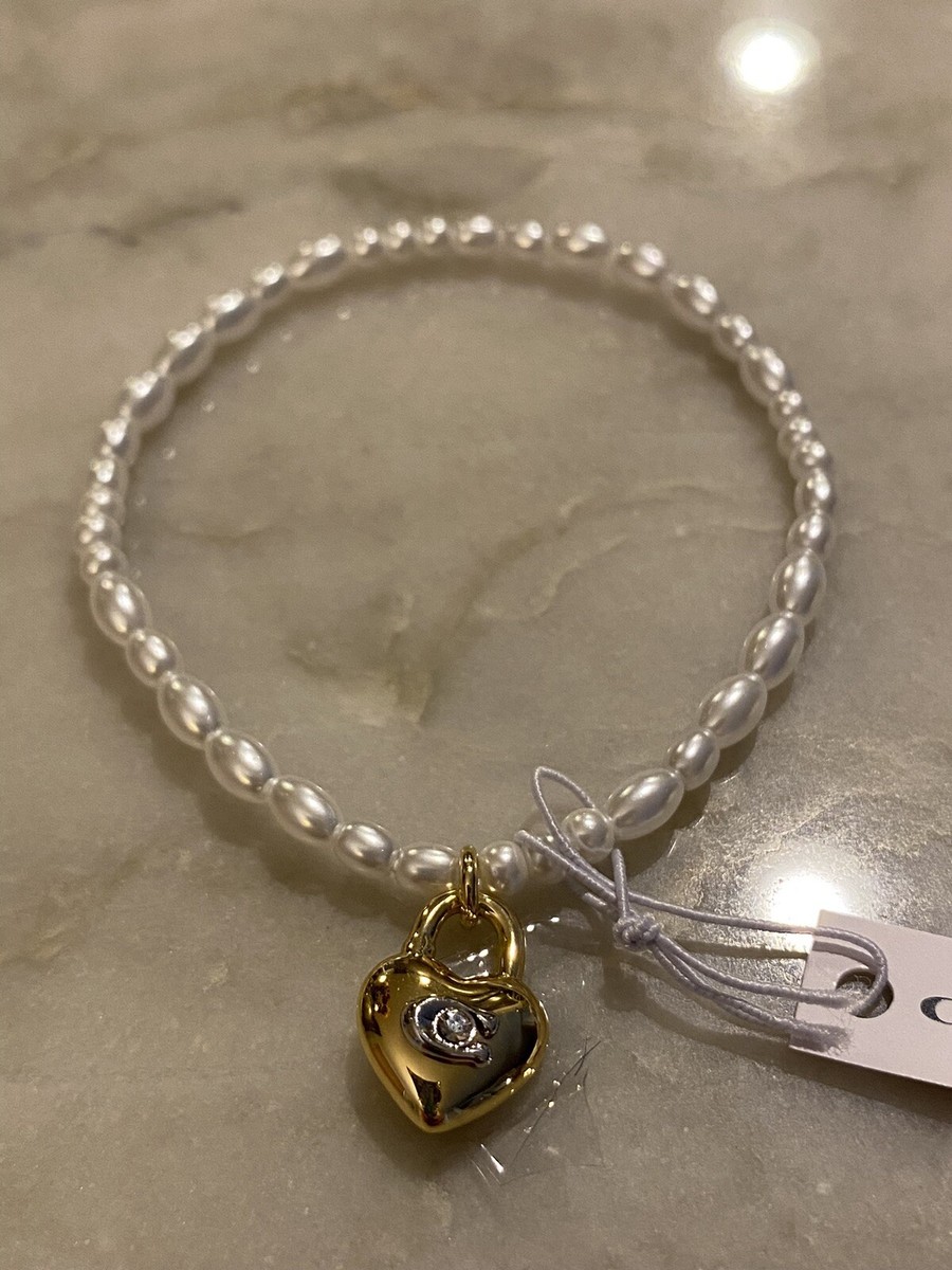 【正規品】コーチ エレガント ハート パッドロック バングル COACH* ~ HEART LOCK RING (sz6) CI897 ~ HEART LOCK STRETCH