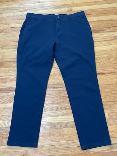 Mugsy Morgans Chino Pant Men's 38x30 Blue Straight Leg Slash Pocket Cotton Blend