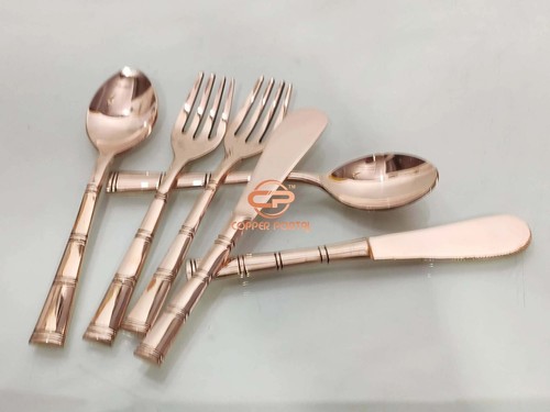 Pure Copper Cutlery Set Luxurious Dessert Spoon, Dessert Fork Flatware Gift - Picture 6 of 6
