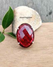 Natural Garnet Ring, 925 Sterling Silver, Gemstone Ring, Designer Ring, All Size