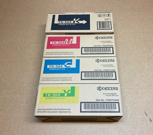SET Kyocera Genuine TK584K TK584C TK584M TK584Y Toners For FSC5150DN P6021CDN