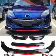 For Mazda Mazdaspeed 2 3 6 Black Red Front Bumper Spoiler Lip Splitter Body Kit