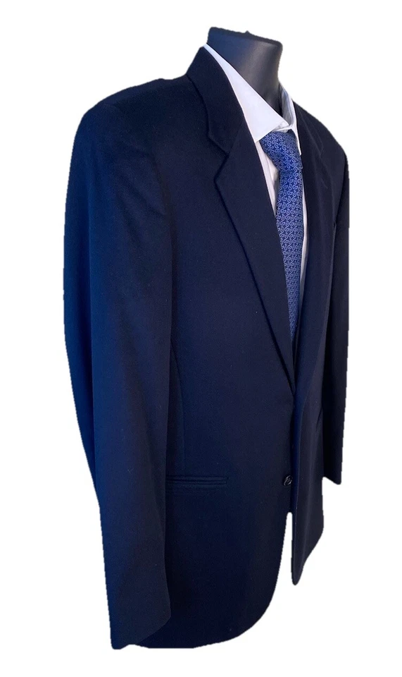 Donna Karan Signature Sport Coat Mens 41R Black 100% Cashmere Blazer Italy Made - Image 3 of 4