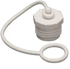 Aqua Pro 27838 (27839), Fresh Water Hose Cap, 3/4" Male Plug With Strap, White