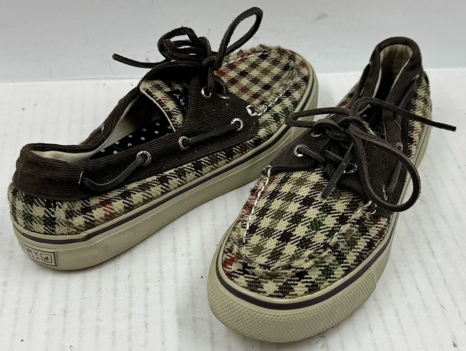 Sperry Top-Sider Bahama Shoes Women's Size 6 Check Tweed Corduroy Boat Shoes - Image 3 of 4