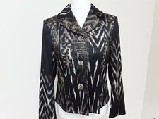 New Ladies Basler Jacket, Size 12, Black Brown Animal Print, Stunning, Rrp £369