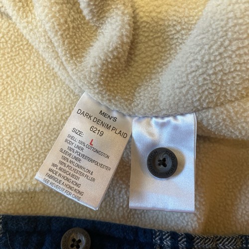 Vintage Men’s Woolrich Lined Flannel Button Jacket Blue And White - Picture 6 of 6