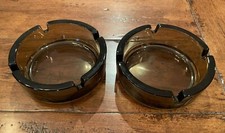 Cenicero redondo vintage de vidrio ahumado de 4" (juego de 2)