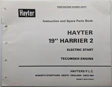 Hayter 19" Harrier 2 Lawnmower Electric Start Instruction & Parts List, 1984