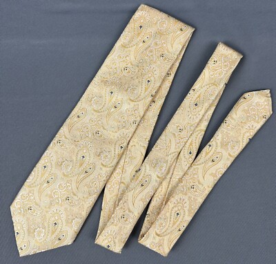 CANALI KRAWATTE - 100% Seide - Gold Paisley Muster - Made in Italy