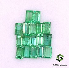 Natural Emerald Baguette Cut 3x1.70 mm Lot 17 Pcs 0.97 Cts Zambia Loose Gemstone