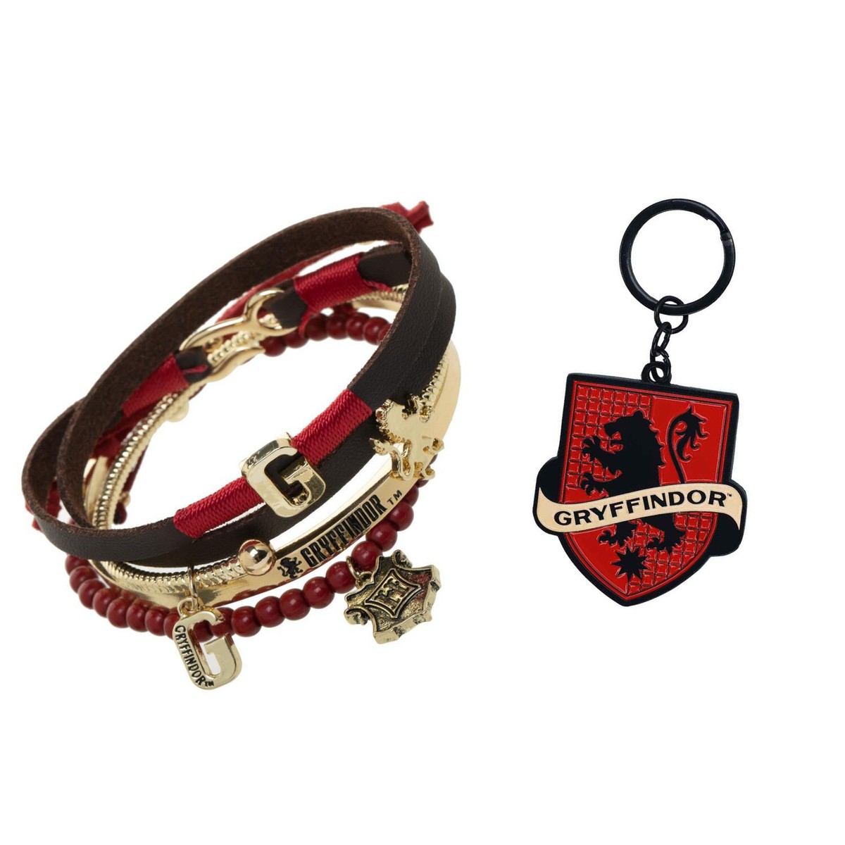 Harry Potter Gryffindor Bracelets and Keychain Set Wizarding World Gifts