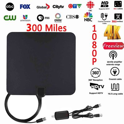 TV Antenna HD Digital Indoor Television HDTV Electronic Over The Air Range Fox