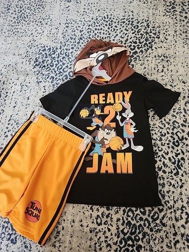 NEW Space Jam Boys Hooded Top & Shorts 2-Piece Outfit Set Size 6 Use For Cosplay - Picture 2 of 7