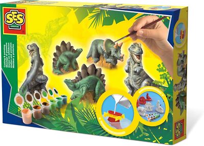 SES 1406 creative SES Gießen und anmalen c Gips-& Mal-Set, Multi, 9-teiliges Set