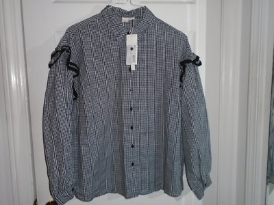 Lost Ink Black & White Button Down Top Size 1X New With Tags